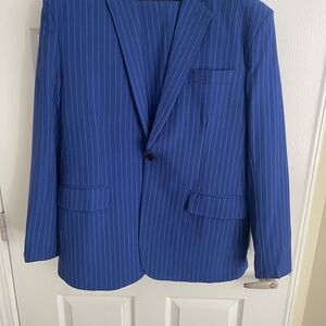 Men's Blue Pinstripe Slim Fit Suit